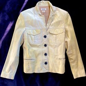 NWT Zadig & Voltaire Leather Jacket Cream Medium
